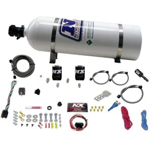 Ford Mustang Nitrous Oxide Kit - Nitrous Express - Single Nozzle, 35-150HP w/ 15lb Bottle - `11-`15